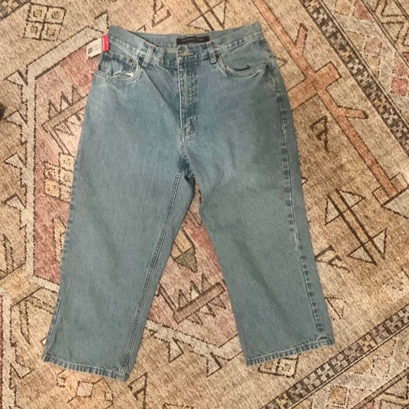 VINTAGE DENIM 100% Cotton Straight Jean Cropped - Picture 3 of 3